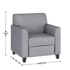 Fauteuil en cuir Emma et Oliver avec cadre surpiqué aux lignes épurées