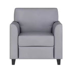 Fauteuil en cuir Emma et Oliver avec cadre surpiqué aux lignes épurées