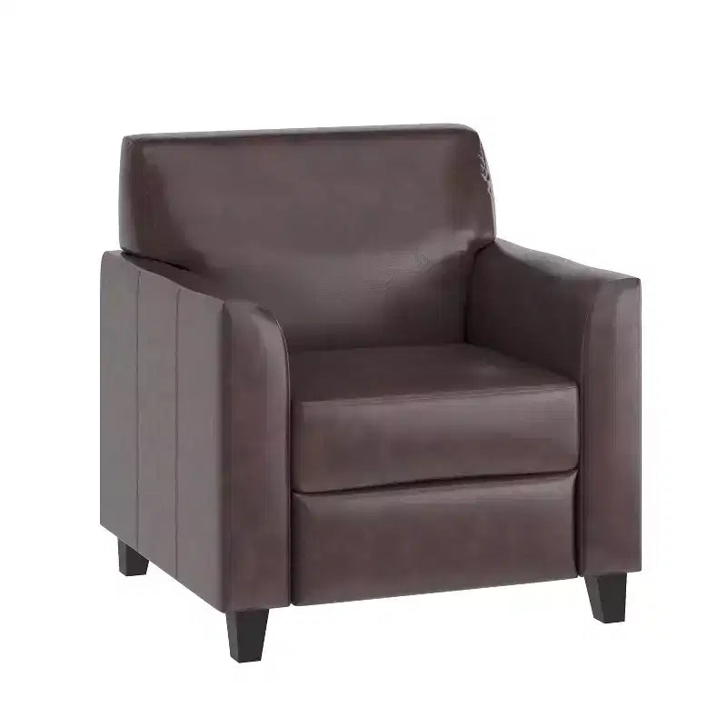 Emma and Oliver Leather Chair with Clean Line Stitched Frame