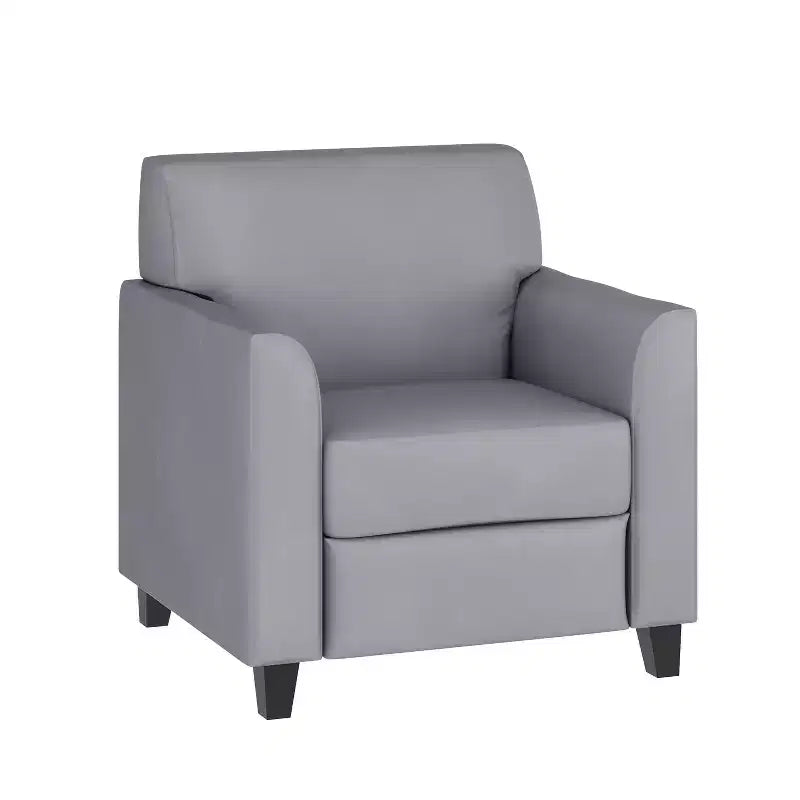 Fauteuil en cuir Emma et Oliver avec cadre surpiqué aux lignes épurées