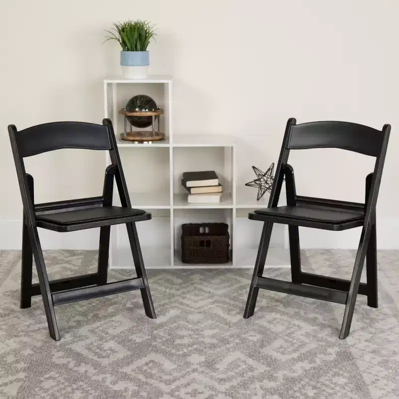 Emma et Oliver Chaise pliante en résine avec assise rembourrée en vinyle, lot de 2, pour mariage ou événement