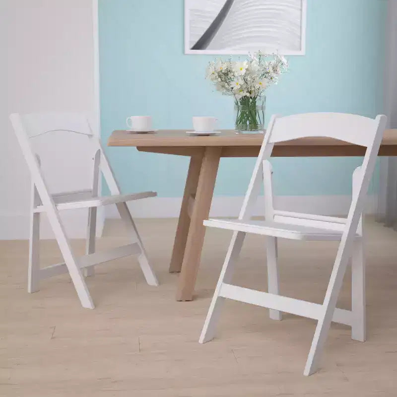 Emma et Oliver Chaise pliante en résine avec assise rembourrée en vinyle, lot de 2, pour mariage ou événement