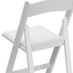 Emma et Oliver Chaise pliante en résine avec assise rembourrée en vinyle, lot de 2, pour mariage ou événement