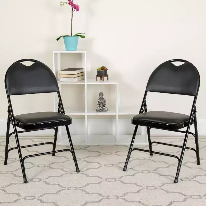 Chaise pliante rembourrée Emma et Oliver, lot de 2, facile à transporter, pour la maison et le bureau, pour fêtes et événements