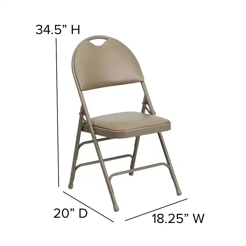 Chaise pliante rembourrée Emma et Oliver, lot de 2, facile à transporter, pour la maison et le bureau, pour fêtes et événements