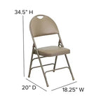 Chaise pliante rembourrée Emma et Oliver, lot de 2, facile à transporter, pour la maison et le bureau, pour fêtes et événements