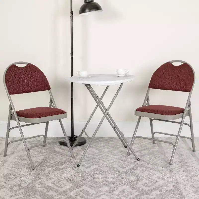 Chaise pliante rembourrée Emma et Oliver, lot de 2, facile à transporter, pour la maison et le bureau, pour fêtes et événements