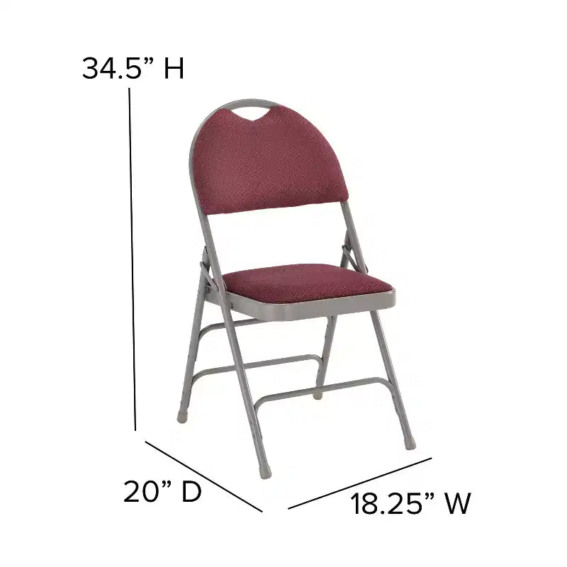 Chaise pliante rembourrée Emma et Oliver, lot de 2, facile à transporter, pour la maison et le bureau, pour fêtes et événements