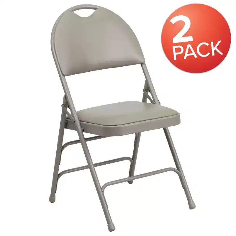 Chaise pliante rembourrée Emma et Oliver, lot de 2, facile à transporter, pour la maison et le bureau, pour fêtes et événements