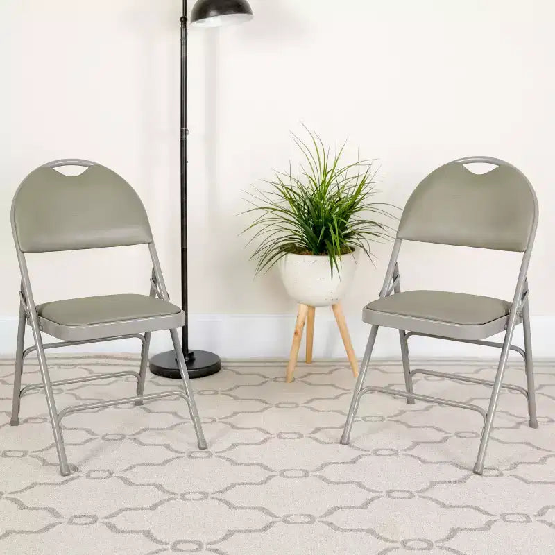 Chaise pliante rembourrée Emma et Oliver, lot de 2, facile à transporter, pour la maison et le bureau, pour fêtes et événements