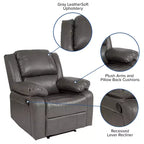 Fauteuil inclinable Emma et Oliver avec dossier rembourré et accoudoirs rembourrés
