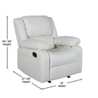 Fauteuil inclinable Emma et Oliver avec dossier rembourré et accoudoirs rembourrés