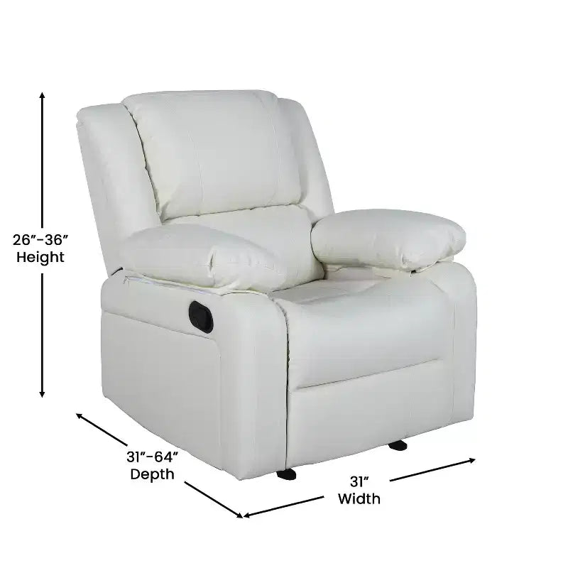 Fauteuil inclinable Emma et Oliver avec dossier rembourré et accoudoirs rembourrés