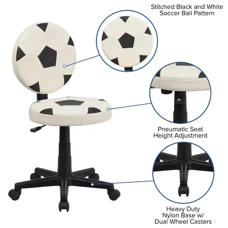 Chaise de Bureau pivotante Emma et Oliver pour le Travail au Football
