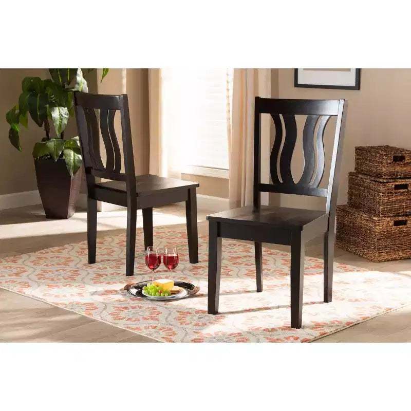 Lot de 2 chaises de salle à manger Fenton Wood – Baxton Studio