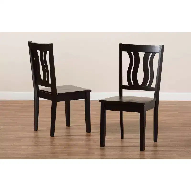 Lot de 2 chaises de salle à manger Fenton Wood – Baxton Studio