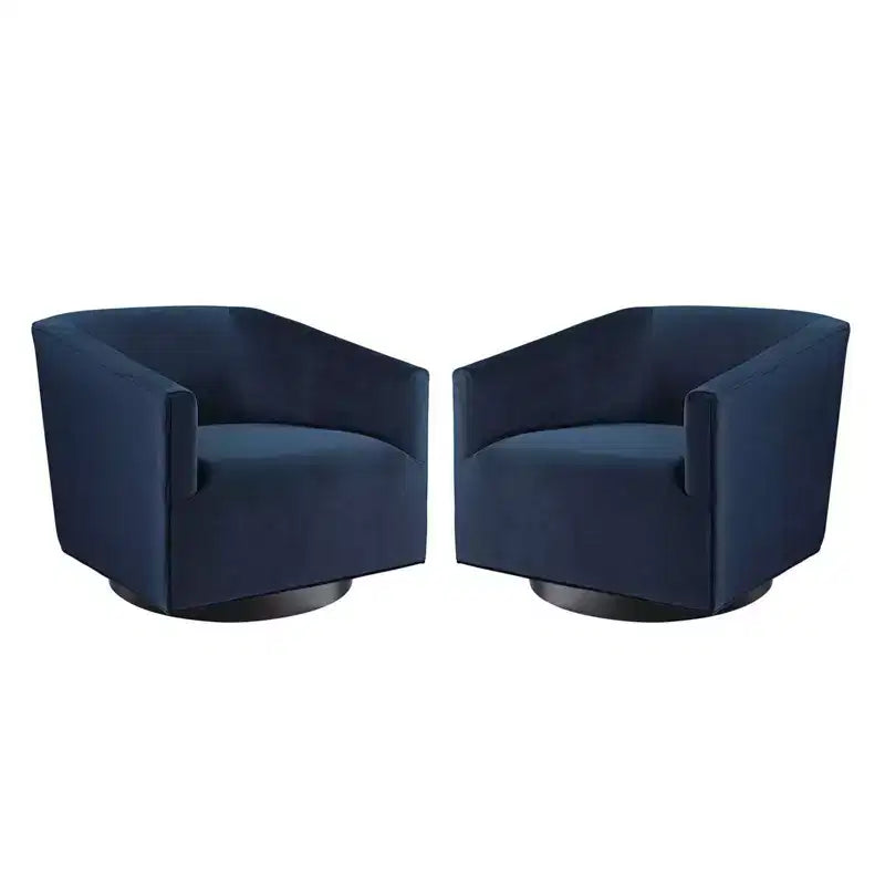 Lot de 2 chaises pivotantes Twist en velours de performance - Modway