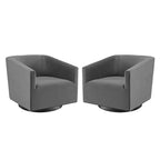 Lot de 2 chaises pivotantes Twist en velours de performance - Modway