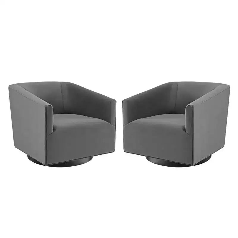 Lot de 2 chaises pivotantes Twist en velours de performance - Modway