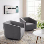 Lot de 2 chaises pivotantes Twist en velours de performance - Modway