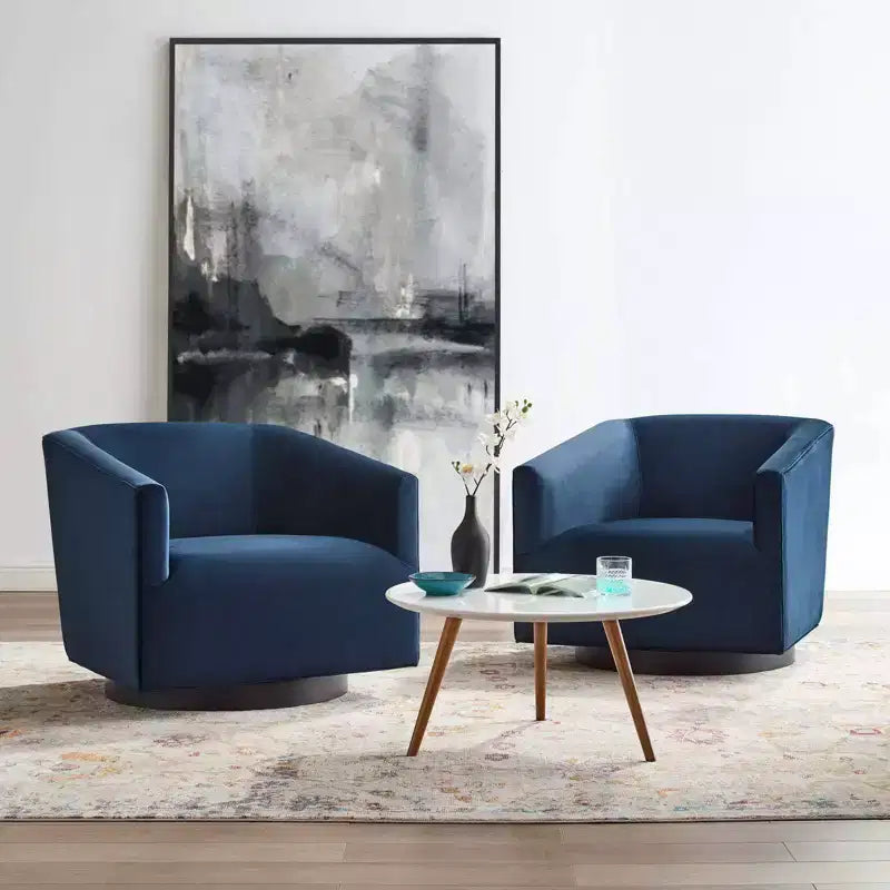 Lot de 2 chaises pivotantes Twist en velours de performance - Modway