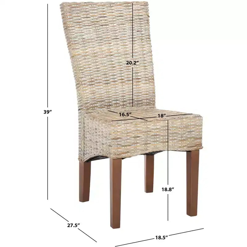 Chaise de salle à manger en osier Ozias 19 H (lot de 2) - SEA8014 - Safavieh