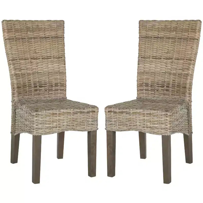 Ozias 19 H Wicker Dining Chair (Set of 2) - SEA8014 - Safavieh