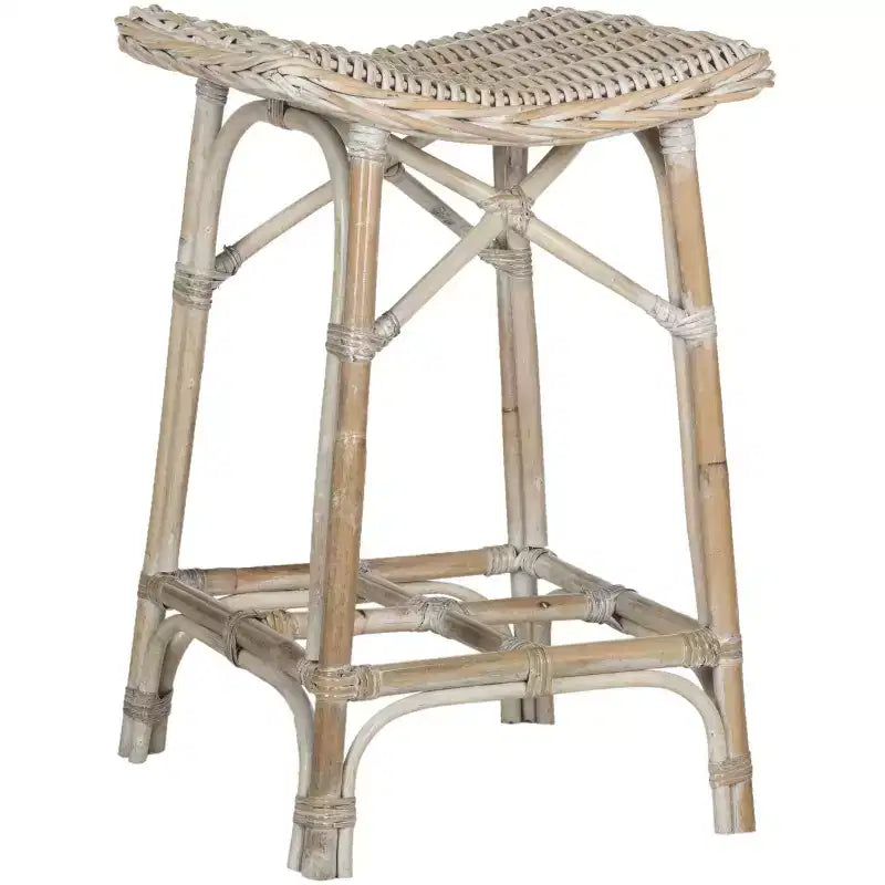Tabouret de bar Rayna Wicker - SEA7010 - Blanc délavé - Safavieh