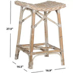 Tabouret de bar Rayna Wicker - SEA7010 - Blanc délavé - Safavieh
