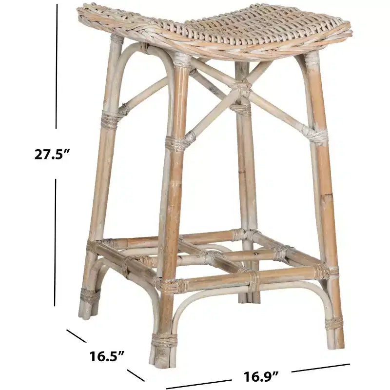 Tabouret de bar Rayna Wicker - SEA7010 - Blanc délavé - Safavieh