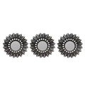 Northlight Set of 3 Floral Sunburst Brushed Bronze Round Wall Mirrors 9.5