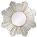 Northlight 25 Shiny Gold Sunburst Wave Glass Round Wall Mirror