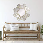 Miroir mural rond en verre Northlight 25 scintillant doré soleil vague