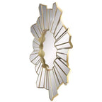 Miroir mural rond en verre Northlight 25 scintillant doré soleil vague