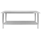 Table de préparation et de travail en acier inoxydable 18 jauges Flash Furniture avec étagère inférieure - certifiée NSF