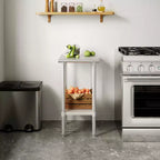 Table de préparation et de travail en acier inoxydable 18 jauges Flash Furniture avec étagère inférieure - certifiée NSF