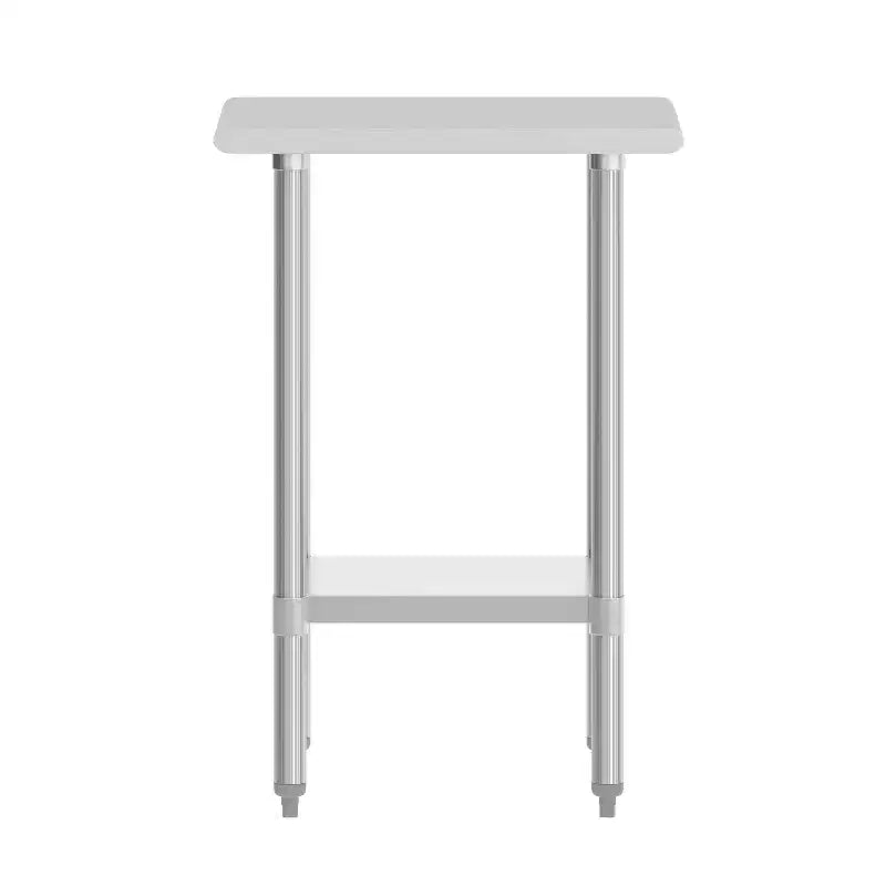 Table de préparation et de travail en acier inoxydable 18 jauges Flash Furniture avec étagère inférieure - certifiée NSF