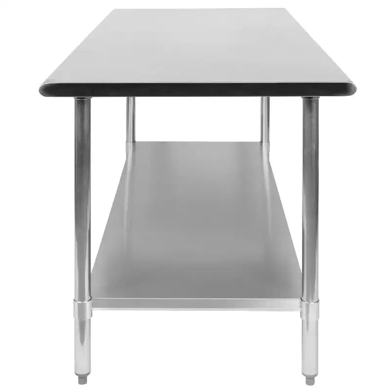 Table de préparation et de travail en acier inoxydable 18 jauges Flash Furniture avec étagère inférieure - certifiée NSF