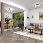 Lot de 2 Chaises d'Appoint Contemporaines en Acajou - Olivia & May