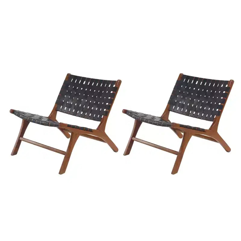 Lot de 2 Chaises d'Appoint Contemporaines en Acajou - Olivia & May