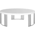 Keelin Mid Century Scandinavian Lacquer Coffee Table - White/Black - Safavieh