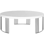 Keelin Mid Century Scandinavian Lacquer Coffee Table - White/Black - Safavieh