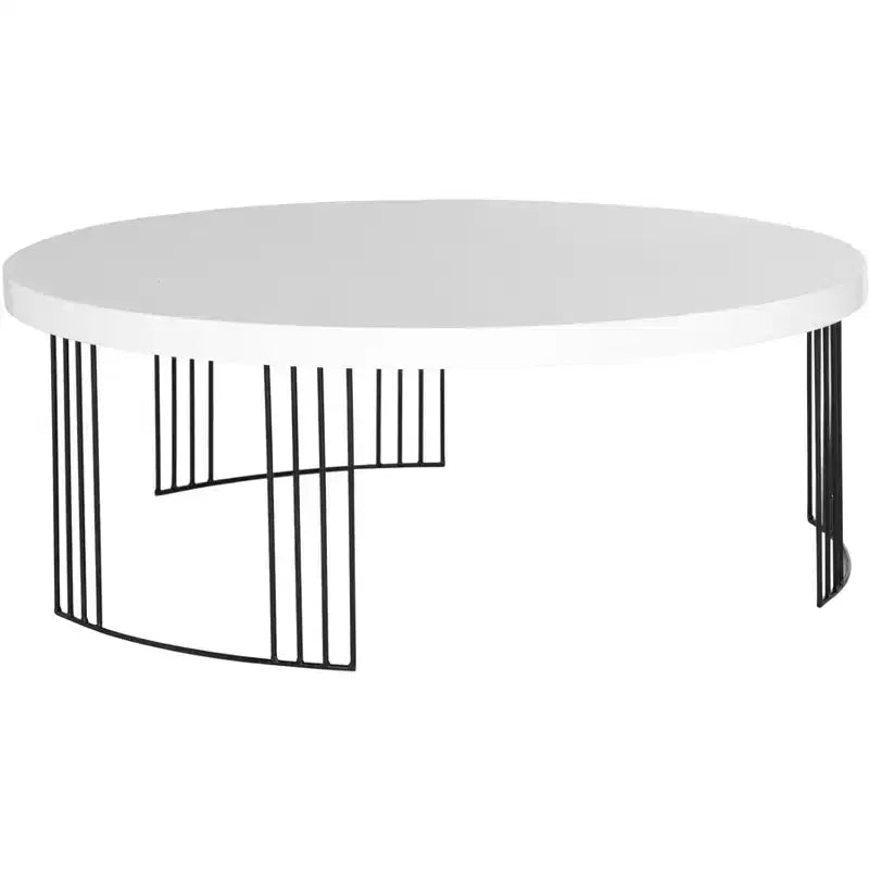 Table basse laquée scandinave Keelin Mid-Century - Blanc/Noir - Safavieh