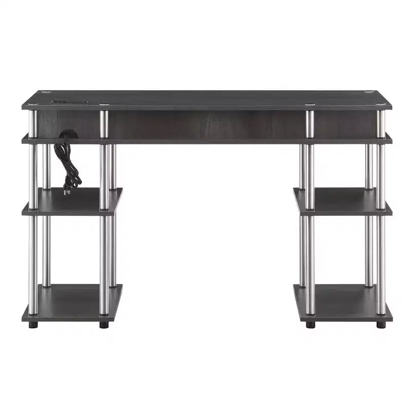Designs2Go Bureau d'étudiant sans outils avec station de charge et étagères - Breighton Home