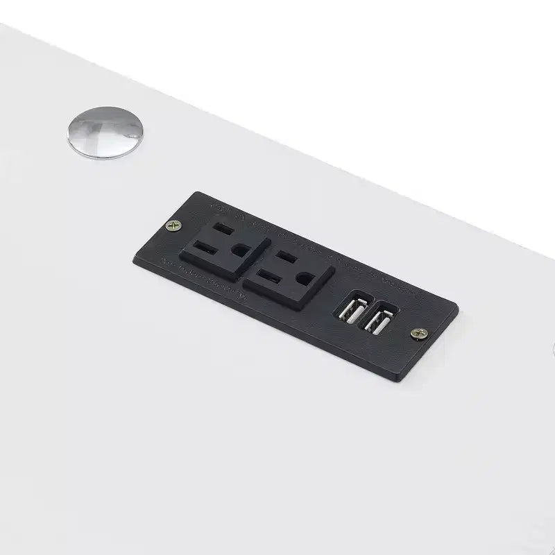 Designs2Go Bureau d'étudiant sans outils avec station de charge et étagères - Breighton Home