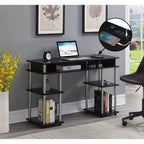 Designs2Go Bureau d'étudiant sans outils avec station de charge et étagères - Breighton Home