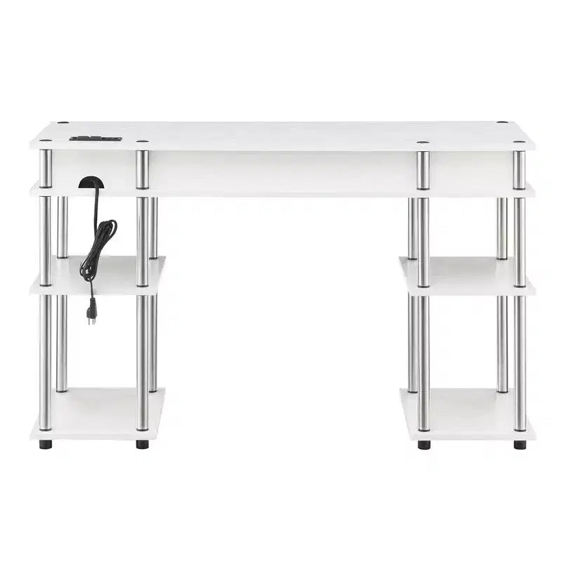Designs2Go Bureau d'étudiant sans outils avec station de charge et étagères - Breighton Home