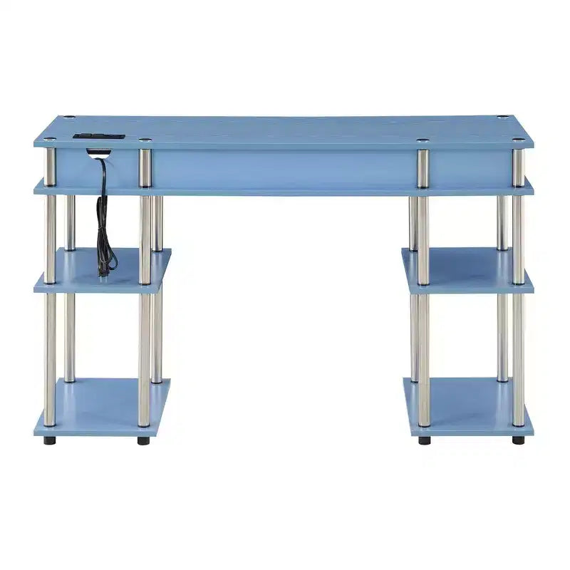 Designs2Go Bureau d'étudiant sans outils avec station de charge et étagères - Breighton Home