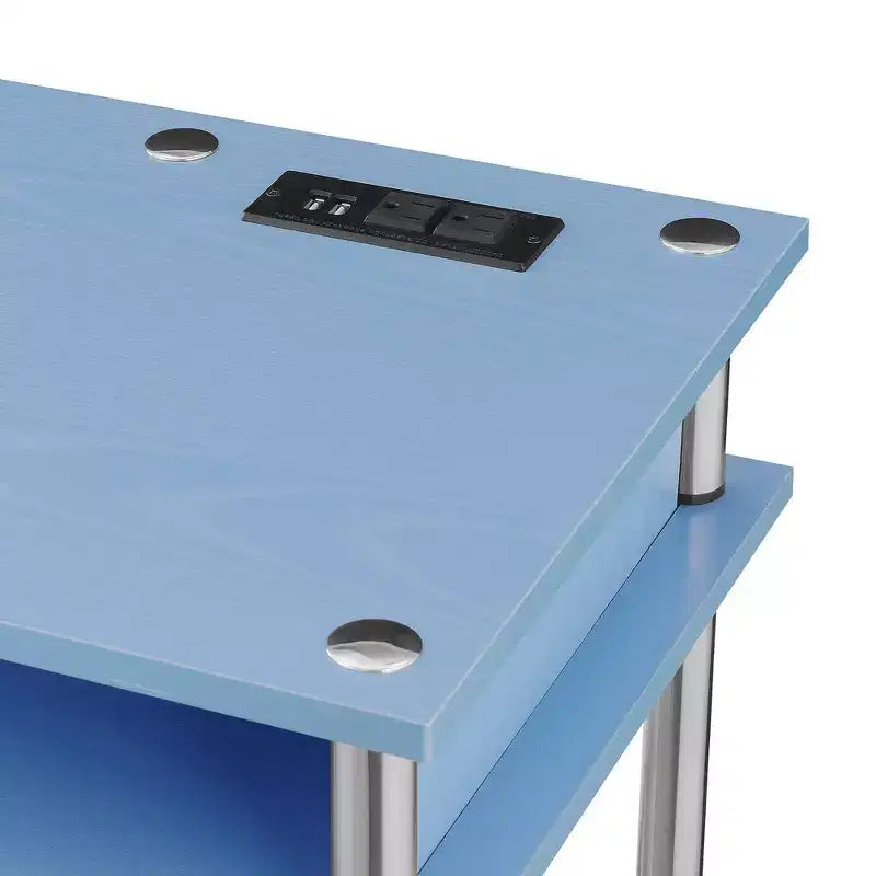Designs2Go Bureau d'étudiant sans outils avec station de charge et étagères - Breighton Home