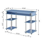 Designs2Go Bureau d'étudiant sans outils avec station de charge et étagères - Breighton Home